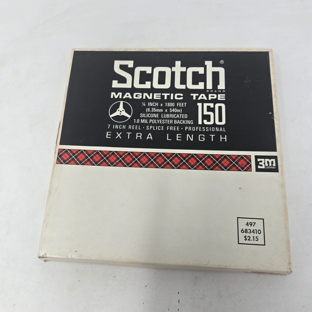 Scotch 150 Magnetic Tape‎ 3M 7 Inch Reel 1800 Feet 1/4 Inch Vintage Recording